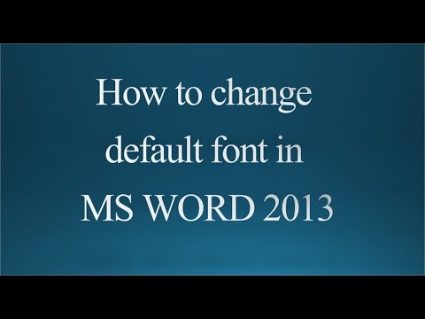 Change Default Font On Word